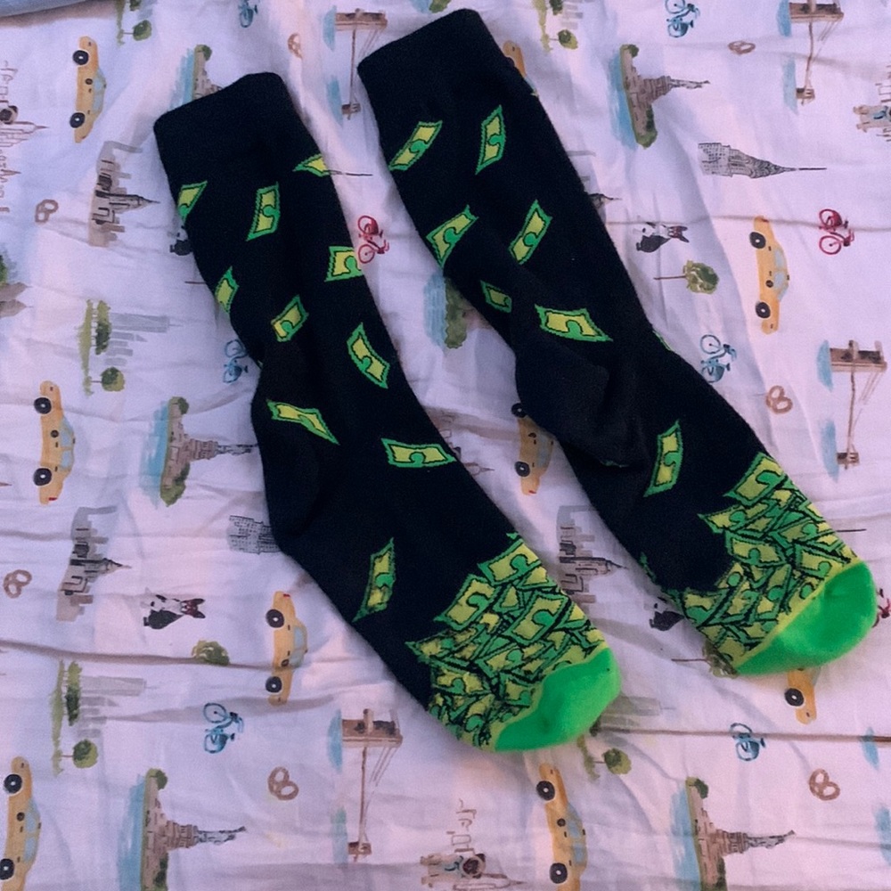 Greem money socks